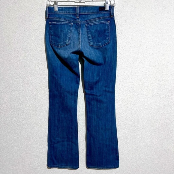 Citizens of Humanity Medium Wash Whiskered Distressed Low Rise Boot Cut Jeans 25 - Picture 2 of 13